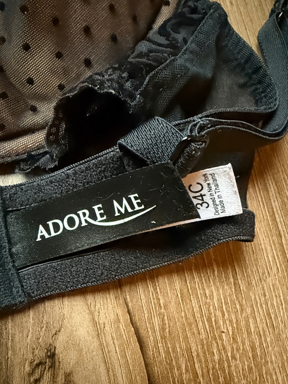 Adore Me Black Sheer Lace Underwire Bra - Picture 2 of 2